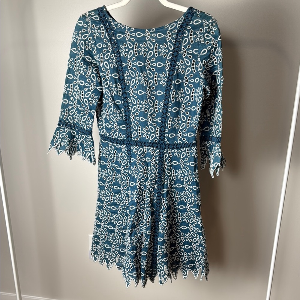 MAJE Scalloped Embroidered Dress (1)